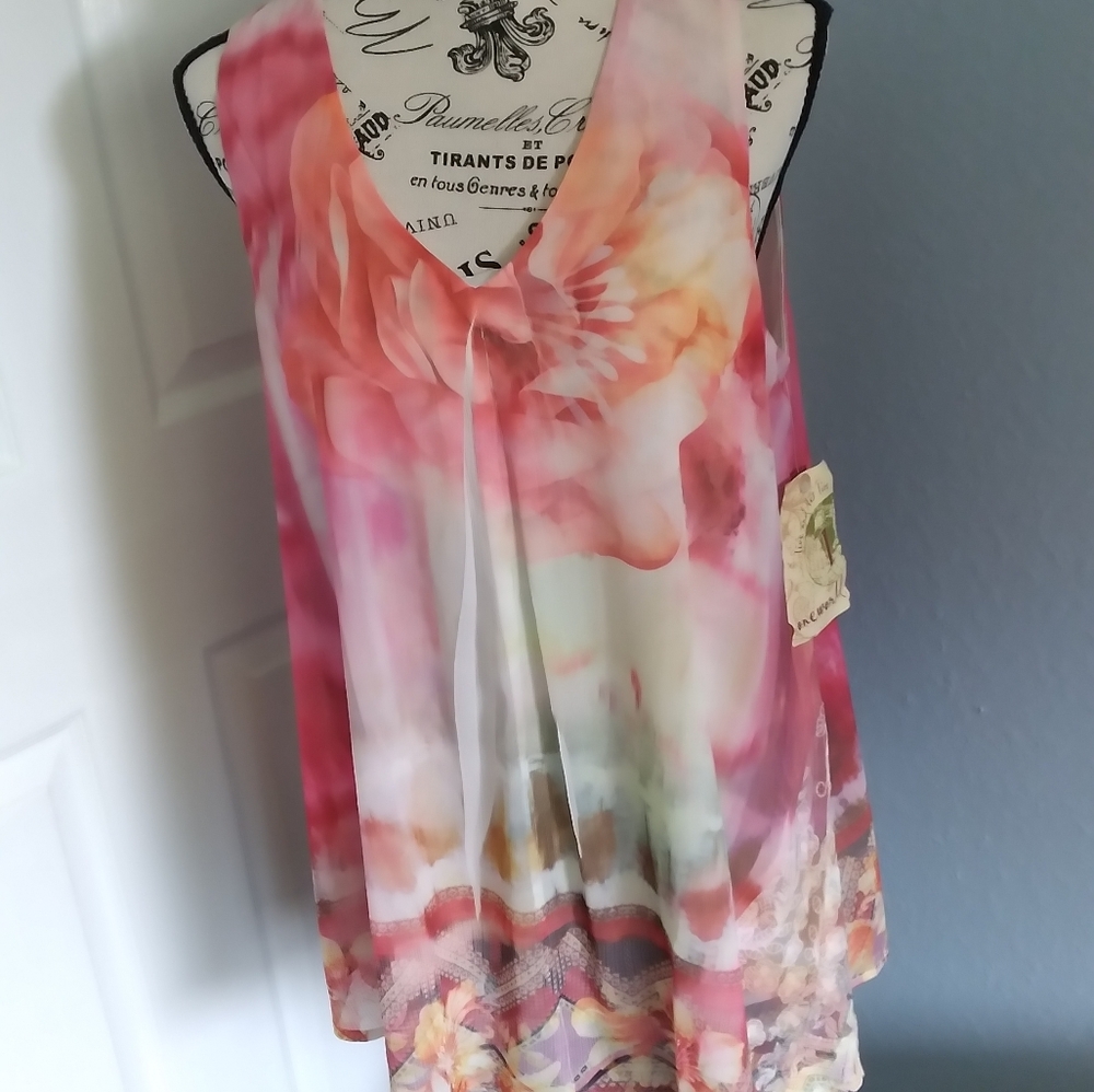 One World Chiffon Top - NWT
